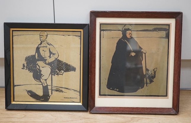 After William Nicholson (1872-1949), two lithographs, comprising ‘Her Majesty Queen Victoria’ and ‘Lord Roberts’, each signed in the plate, largest 25 x 23cm. Condition - fair